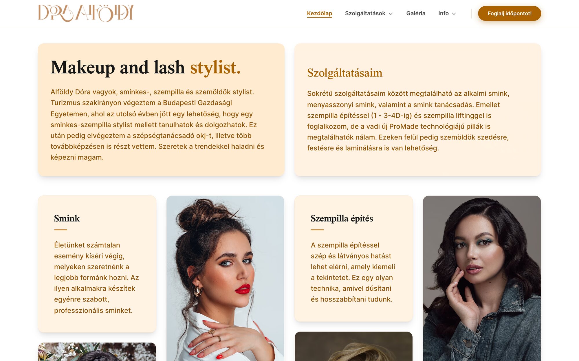 The doraalfoldy.com home page